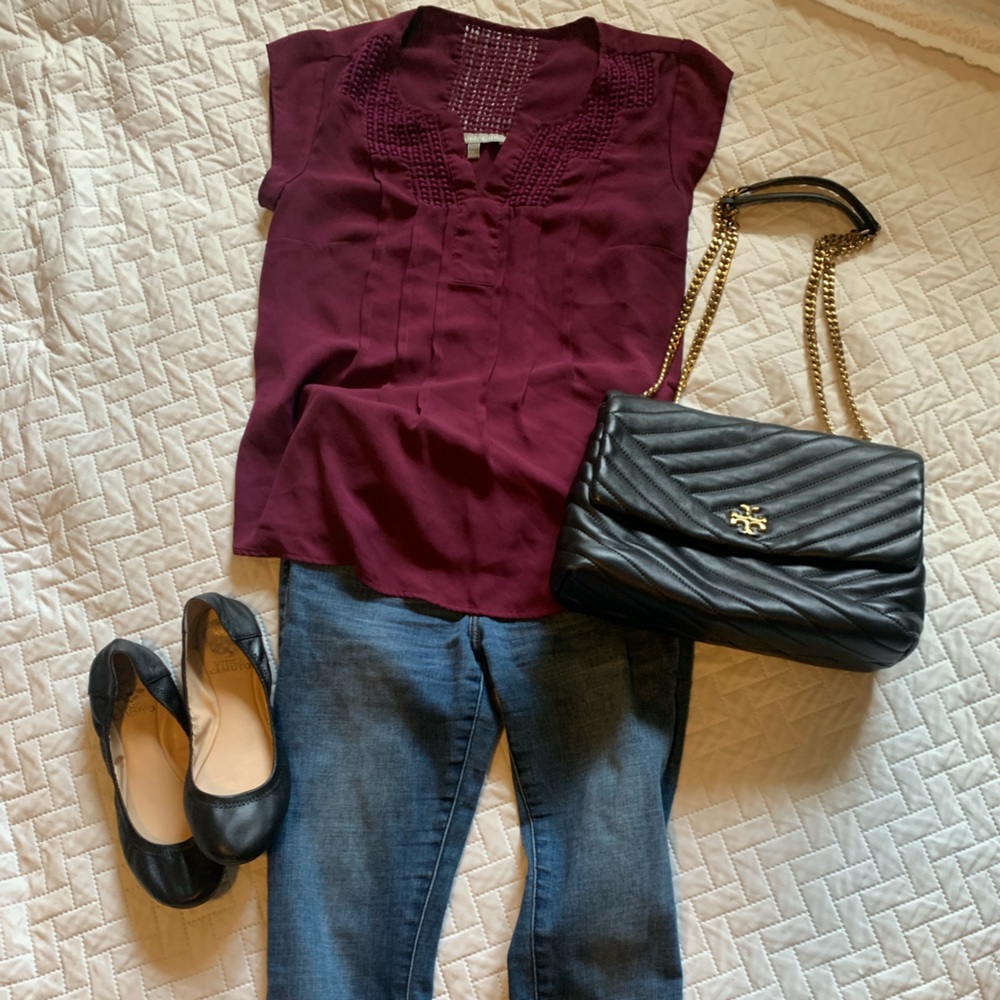 Sweet flowy cap sleeve shirt